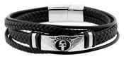 Men's Leather Bracelet Black Winged Skull 433935 image