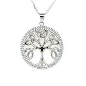 Sterling Silver CZ Celtic Tree of Life Pendant Large SP5054