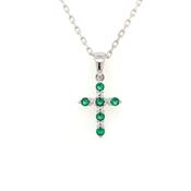 Sterling Silver Green CZ Cross SP5317/E image