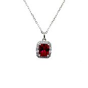 Sterling Silver Ruby CZ Deco-style Pendant SP5379/R image