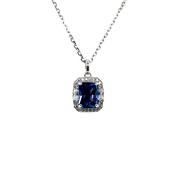 Sterling Silver Sapphire CZ Deco-style Pendant SP5379/S image