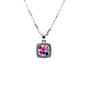 Silver Pink CZ Cushion Pendant SP5404/P