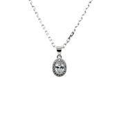 Sterling Silver CZ Oval Halo Pendant SP5406 image