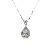 Sterling Silver CZ Teardrop Cluster Pendant SP5507 image