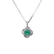 Sterling Silver Teal CZ Petal Pendant SP5510 image