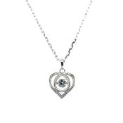 Sterling Silver Dancing CZ Heart Pendant SP5513