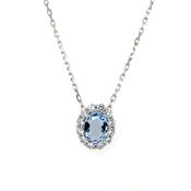 Sterling Silver Aqua CZ Cluster Pendant SP5566/AQ image