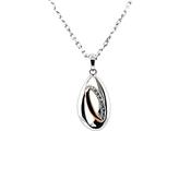 Silver Rose Gold Accent CZ Pendant SP5666 image