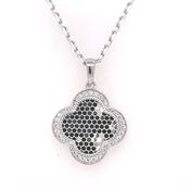 Sterling Silver Mirror CZ Quatrefoil Pendant SP5916 image