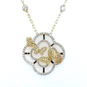 Sterling Silver Gold-plated CZ Butterfly Pendant SP5939