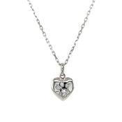 Sterling Silver CZ Paw on Heart Pendant SP5960 image