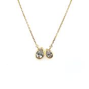 Silver Gold-plated CZ Double Teardrop Necklace SP5971/G image