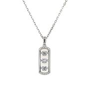 Sterling Silver Oblong Dancing CZ Pendant SP5992 image