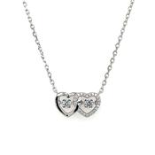 Sterling Silver Double Heart Dancing CZ Pendant SP5993 image