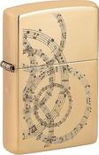 Zippo Brass Musical Notes Design Windproof Lighter 60007239