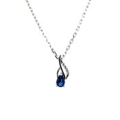 Sterling Silver Sapphire Blue CZ Pendant SP6713/S image