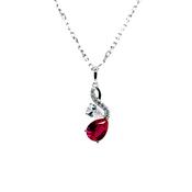 Sterling Silver Ruby CZ Teardrop Pendant SP6736/R image