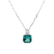 Sterling Silver Teal CZ Pendant SP6746/GT image