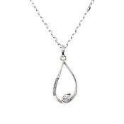 Sterling Silver CZ Teardrop Necklace SP6757 image