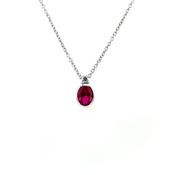 Sterling Silver Ruby CZ Rubover Pendant SP6761/R image
