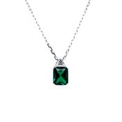 Sterling Silver Emerald CZ Rectangular Pendant SP6770/E image