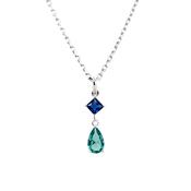 Sterling Silver Blue &amp; Teal CZ Pendant SP6778 image