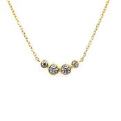 Silver Gold-plated CZ Crescent Necklace SP6782/G image
