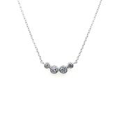 Sterling Silver CZ Crescent Necklace SP6782 image
