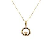 9ct Gold Claddagh Pendant 10mm GP870
