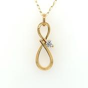 9ct Gold Infinity with CZ Pendant GPZ433