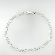 Sterling Silver Figaro 3 x 1 Bracelet 19cm SB8073 image
