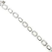 Sterling Silver CZ Octagonal Links Bracelet SB8140