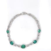 Sterling Silver Emerald Green CZ Bracelet SB8355/GN image