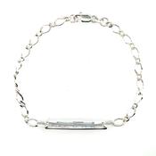 Silver 19cm Engravable Figaro Identity Bracelet SB854/ID image