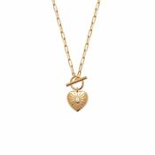 Amèlie Bijoux 18ct Gold-Plated T-Bar Heart Necklace 87374645 image