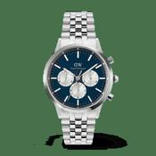 Daniel Wellington Iconic Chronograph Arch 5-Link Arctic Panda Silver DW00100874 image
