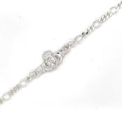 Sterling Silver Claddagh CZ Figaro Bracelet SB8906/CZ