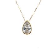 9ct Gold Pear Shape CZ Slider Pendant GPZ467 image