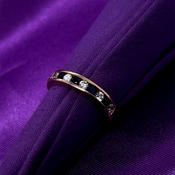 9ct Gold Created Sapphire &amp; CZ Channel-set Eternity Ring GRS158