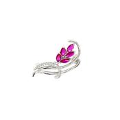 Sterling Silver Ruby CZ Brooch BR115/R image