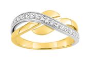 Bijoux D'Or 18ct Gold-Plated CZ Crossover Ring BSRF08Z