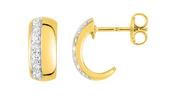 Bijoux D'Or 18ct Gold-Plated CZ Half-hoop Earrings BSWI54Z