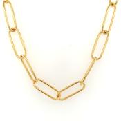 Sterling Silver 18ct Gold Italian Paper Link Necklace CAV58G
