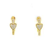 Sterling Silver Gold-plated CZ 10mm Hoop Earrings CSE358 image