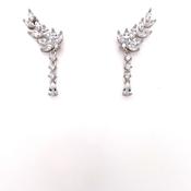 Sterling Silver CZ Laurel Climber Drop Earrings CSE404 image