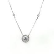Sterling Silver CZ Target Necklace CSN1032 image