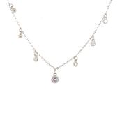 Sterling Silver  Multi Drop CZ Necklace CSN947 image