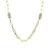 Silver Gold-plated CZ Necklace CSN968 image