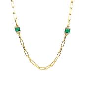 Silver Gold-plated Emerald CZ Necklace CSN969 image