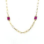 Silver Gold-plated Ruby CZ Necklace CSN970 image